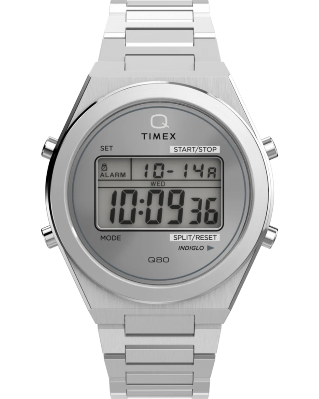 Q Timex Q80 Continental Stainless Steel Digital Watch