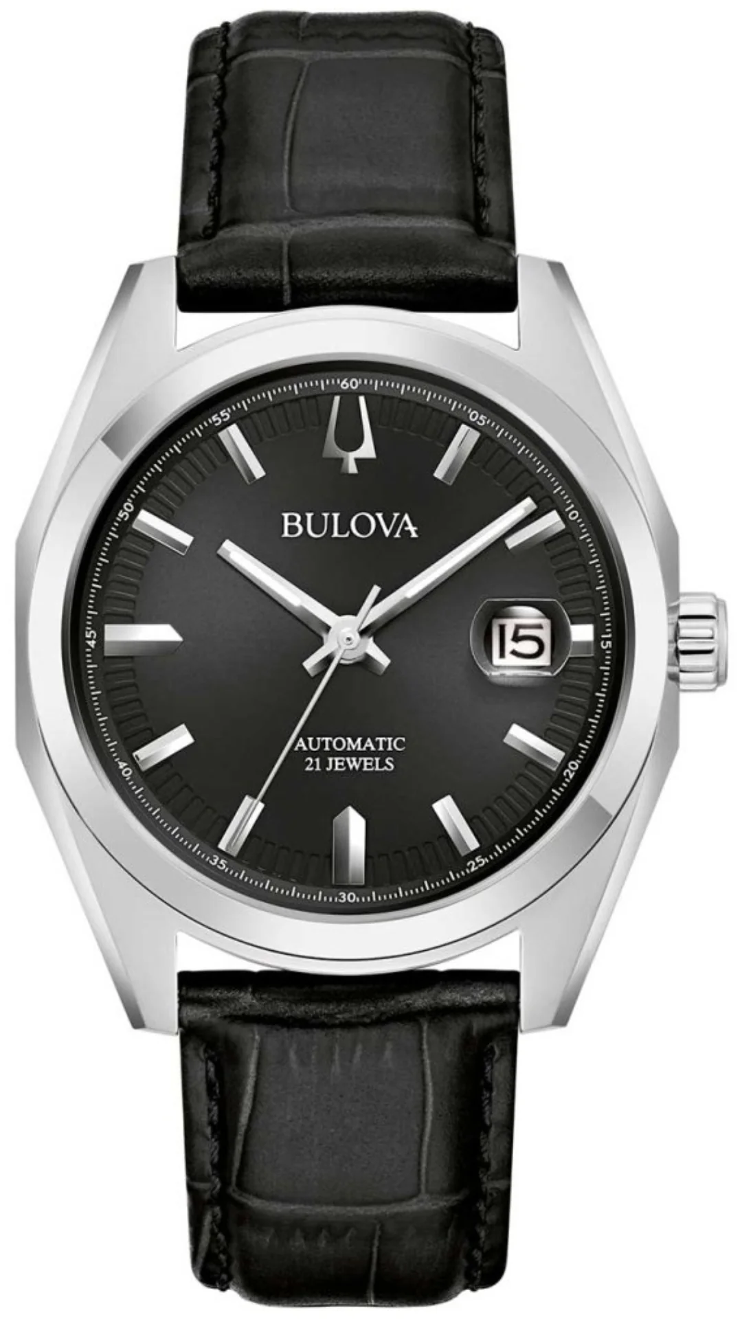 Bulova Surveyor 96B407 on a black leather strap