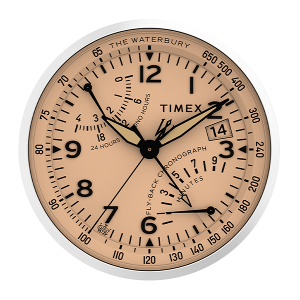 Timex Waterbury Traditional Fly Back Chronograph 43mm Fabric Strap Watch dial