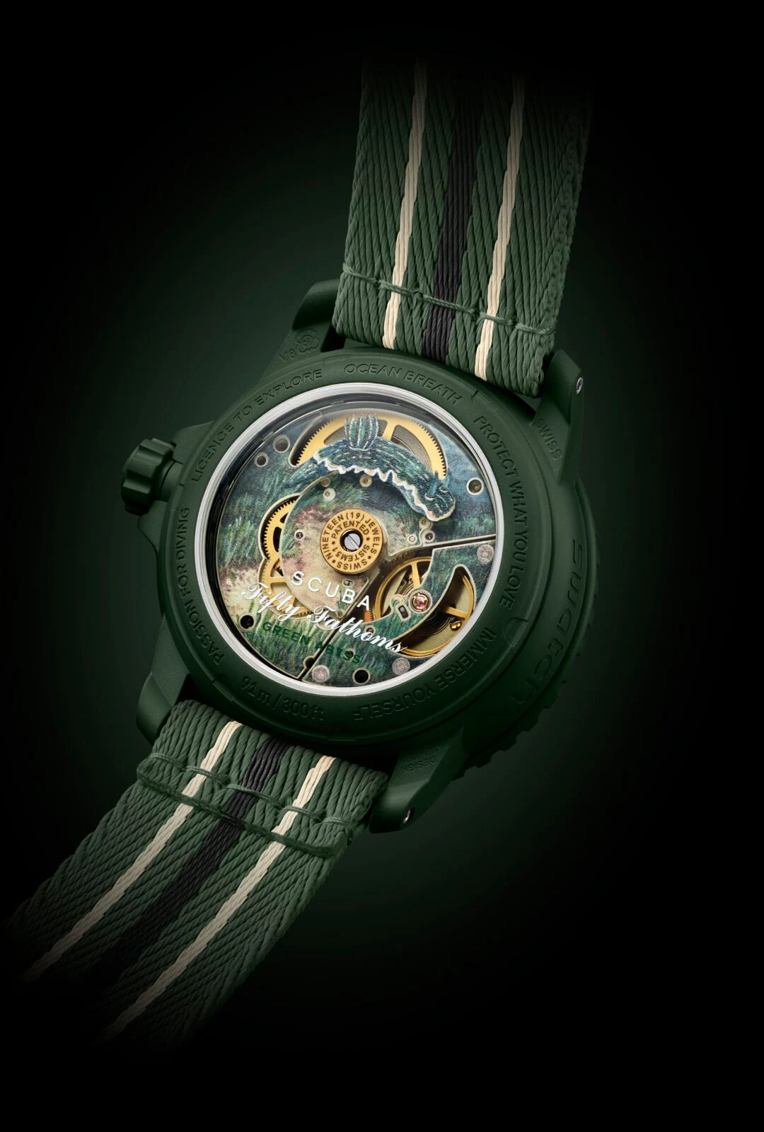 Swatch x Blancpain Green Abyss caseback