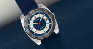 Q Timex® 1972 World Time 39mm Leather Strap Watch