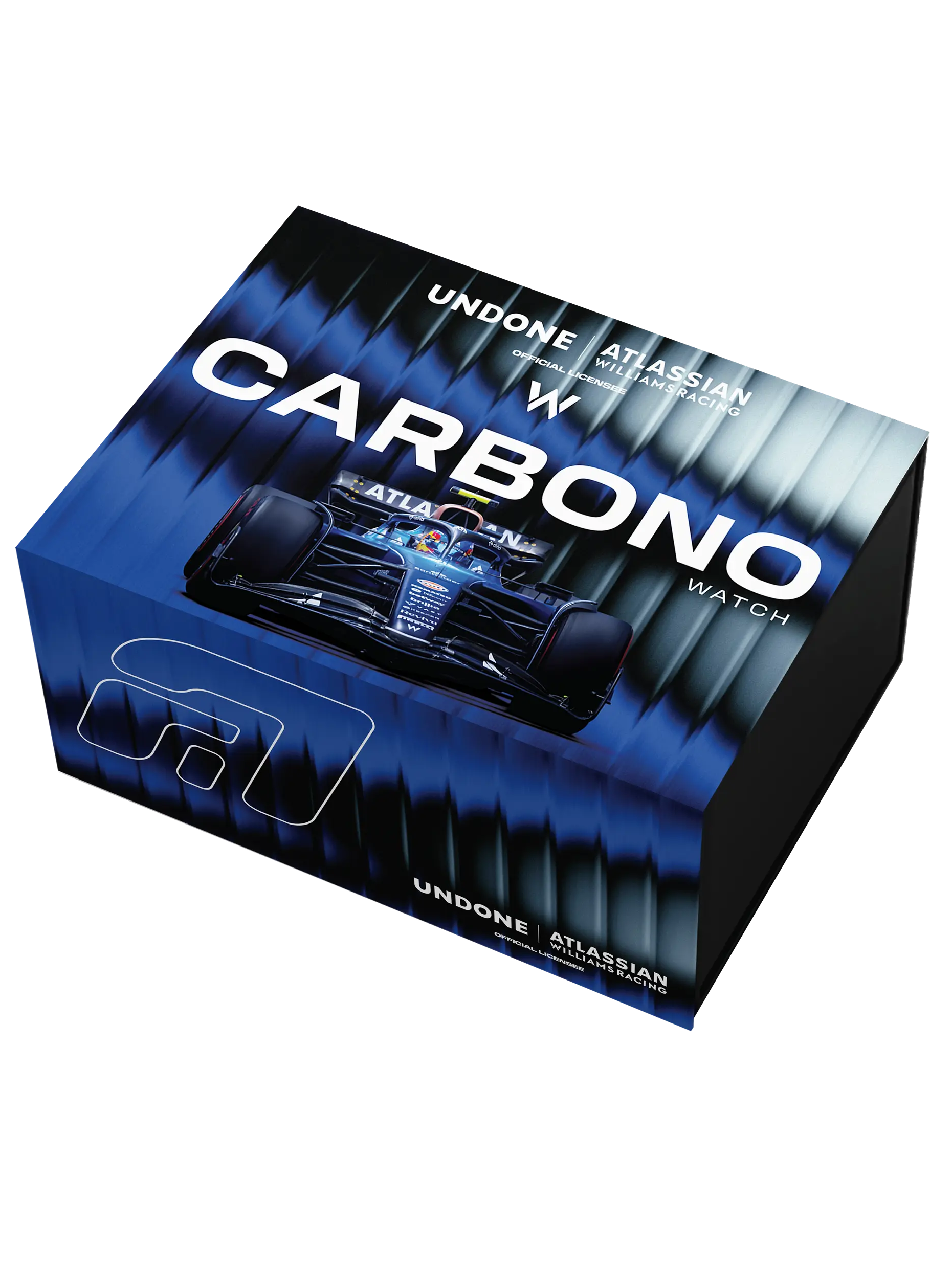 UNDONE x Williams Racing Carbono Chronograph package box