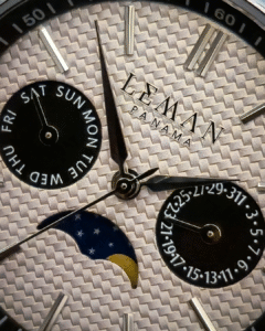 Leman Panama watch close up image of the dial