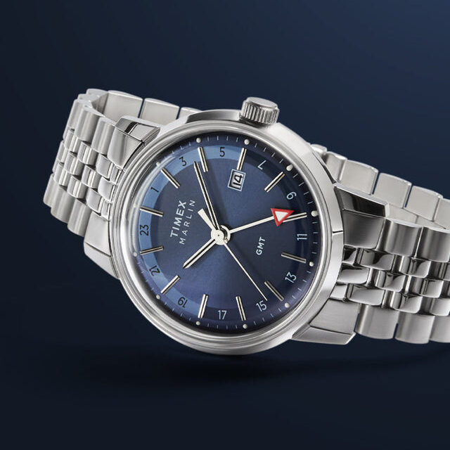 Timex Marlin Quartz GMT 40mm Stainless Steel Bracelet Watch TW2Y47600