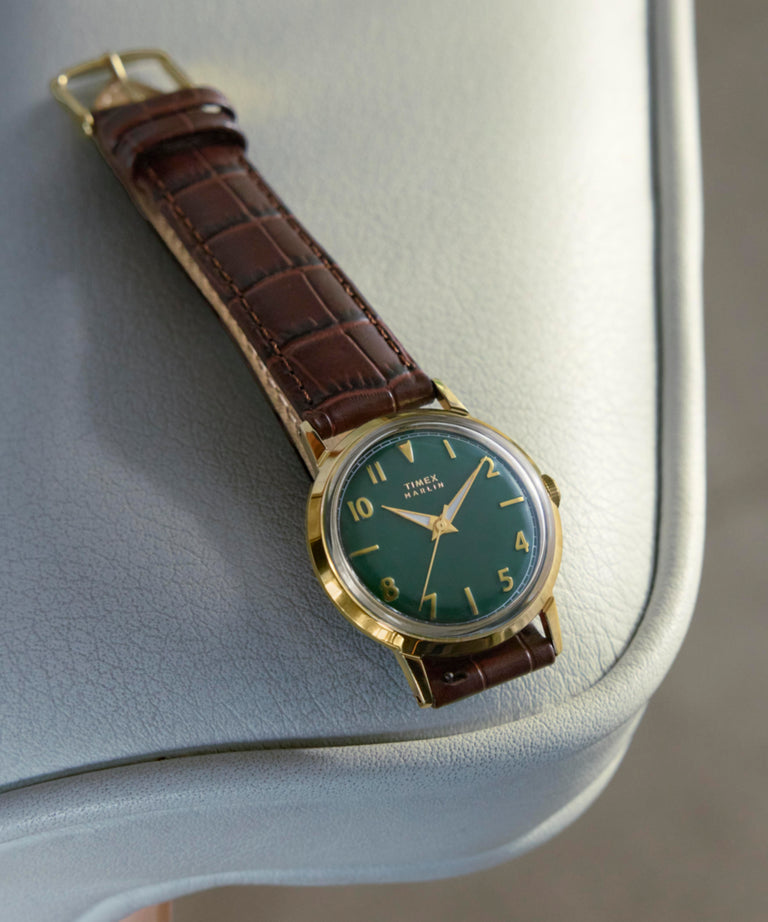 Timex Marlin 34mm  TW2Y37800 (gold-tone with green dial)