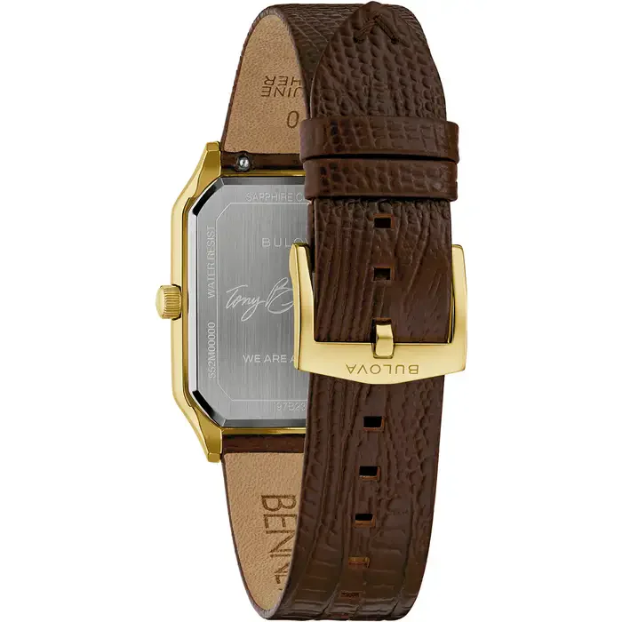 Bulova Tony Bennett collection 97B235 – Gold-tone with Brown Leather Strap