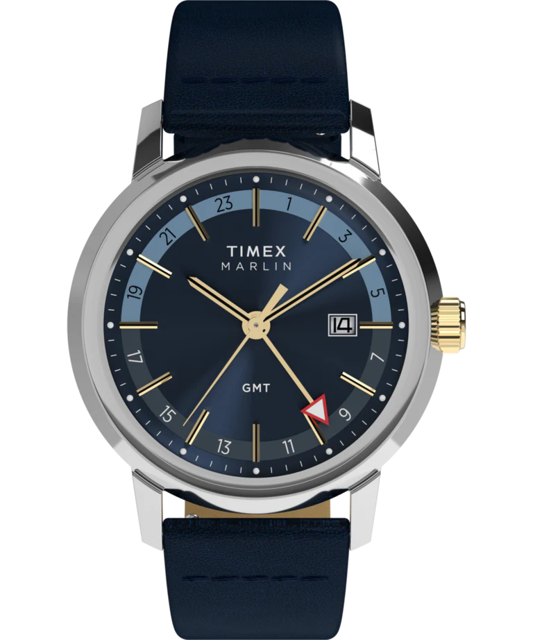 Timex Marlin Quartz GMT 40mm Stainless Steel Bracelet Watch TW2Y47900