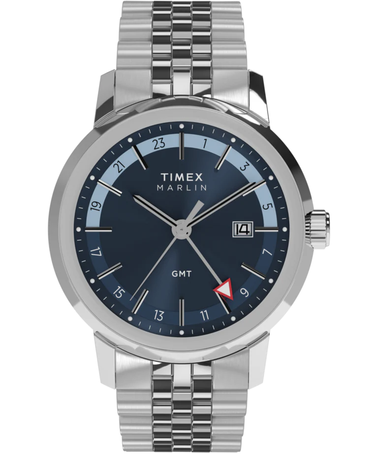 Timex Marlin Quartz GMT 40mm Stainless Steel Bracelet Watch TW2Y47600
