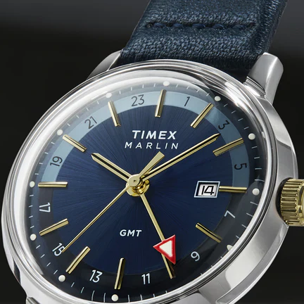 Timex Marlin Quartz GMT 40mm Stainless Steel Bracelet Watch TW2Y47900