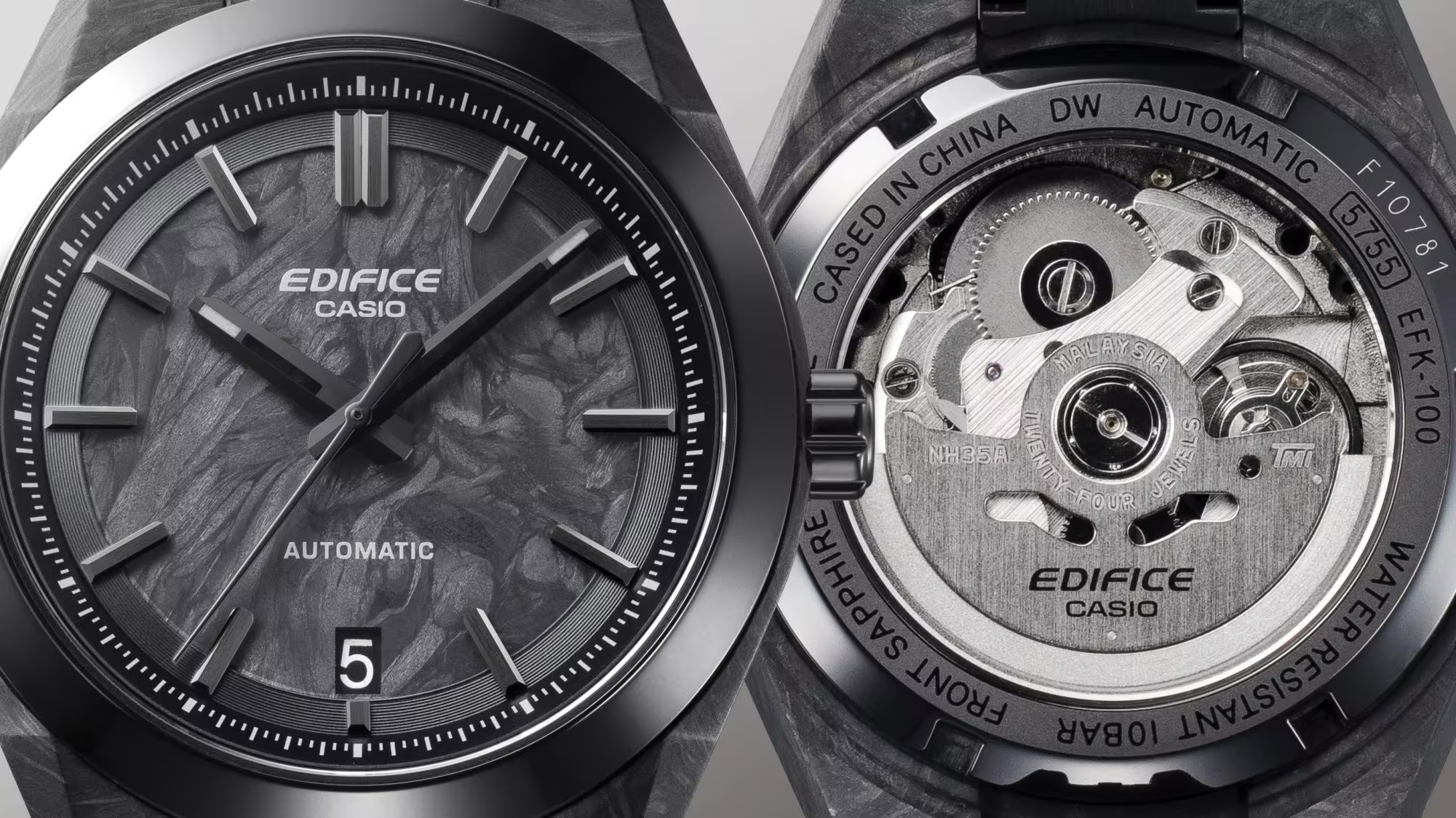 Casio EFK-100CD-1A automatic watch with NH35 movement.