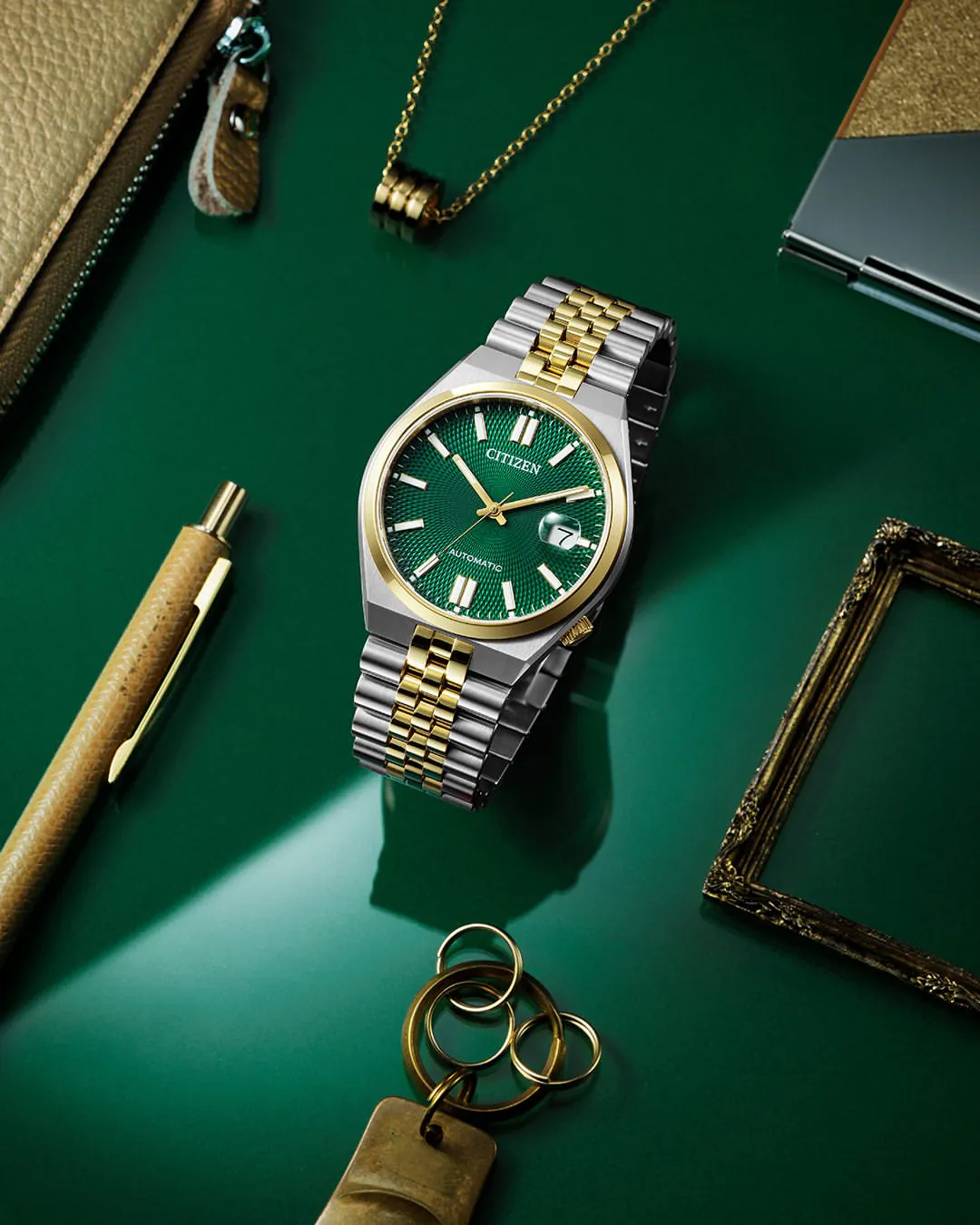 CITIZEN TSUYOSA 60 NK0024-54X (Green Dial, two-tone steel and gold)