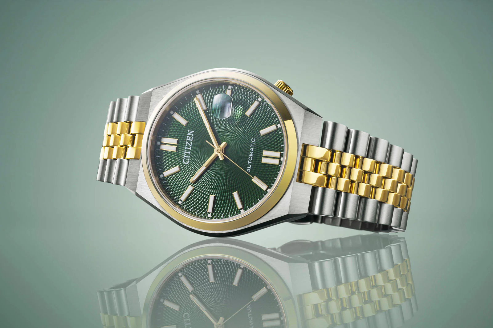 CITIZEN TSUYOSA 60 NK0024-54X (Green Dial, two-tone steel and gold)