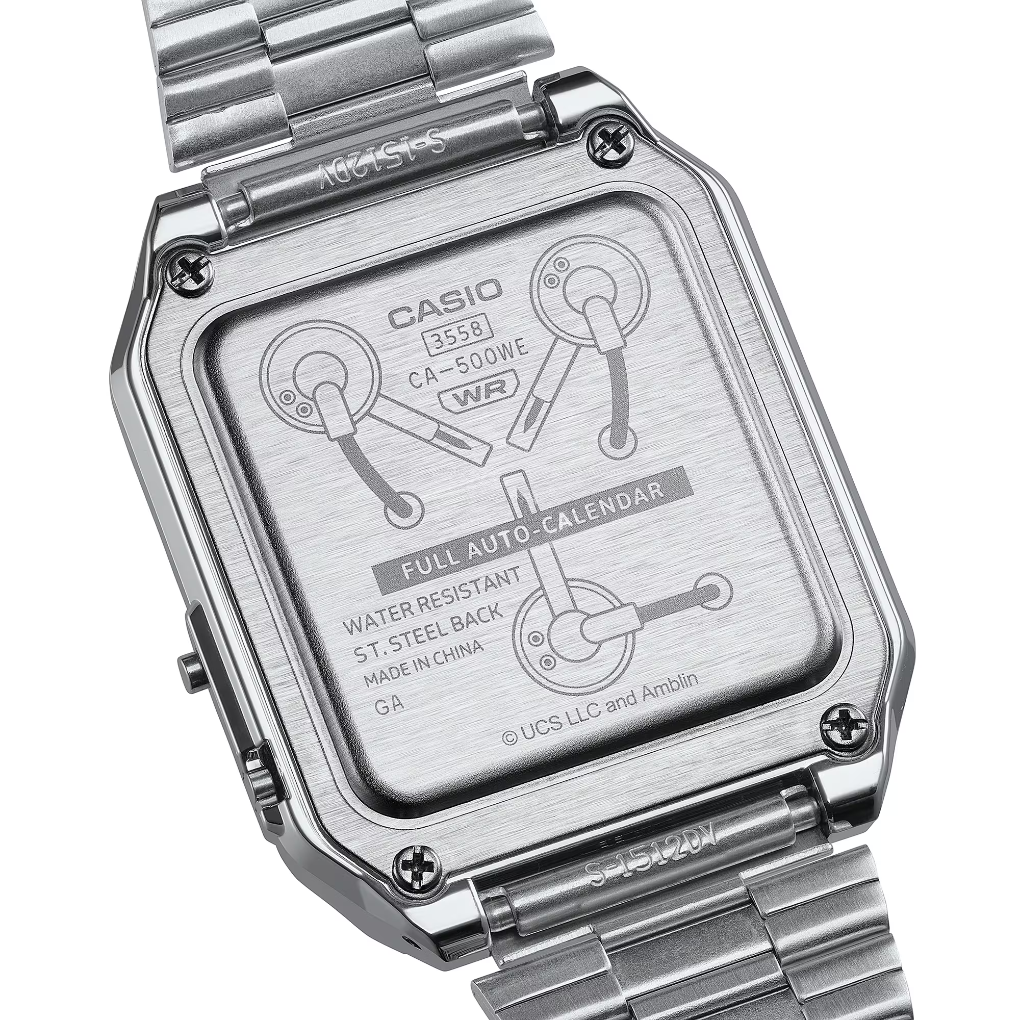 Casio Celebrates 40 Years of Back to the Future with a Retro Calculator Watch - Casio CA-500WEBF-1AER caseback