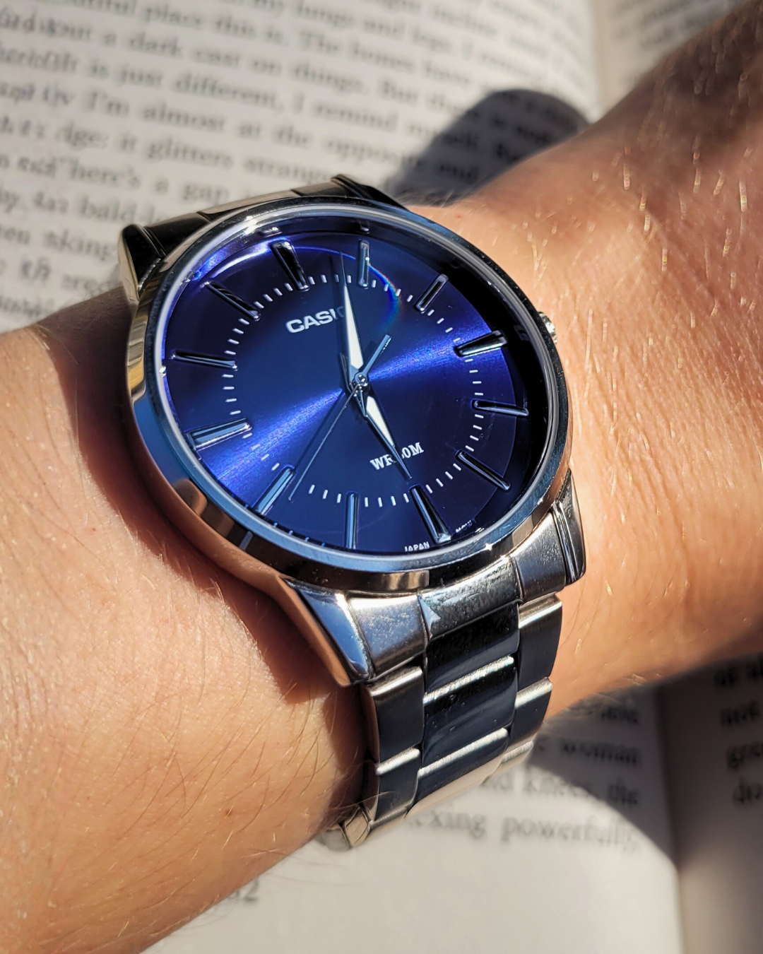 Casio MTP-1303PD-2AVEG stainless steel bracelet wrist shot