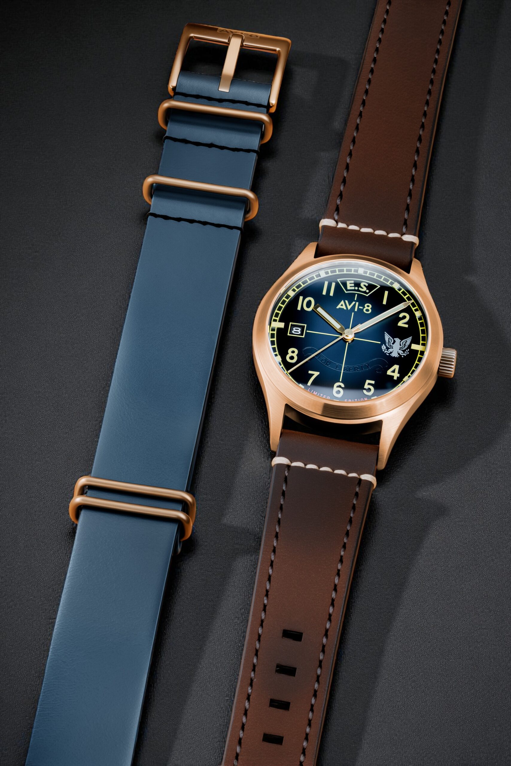 AVI-8 Introduces the Flyboy Eagle Squadron Automatic Bronze 85th Limited Edition