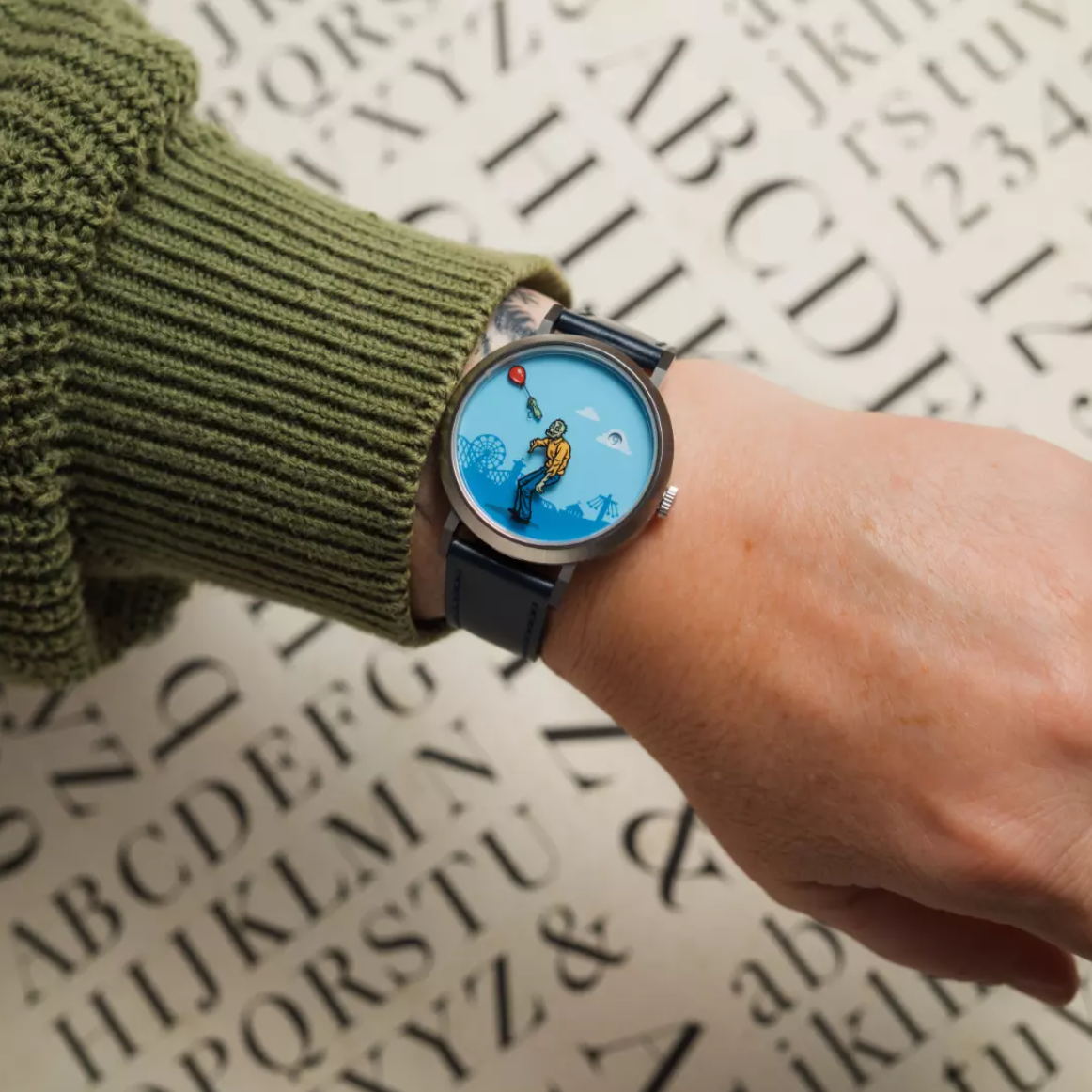 Asterisk “Happiness Is Fleeting” Jump Hour on the wrist