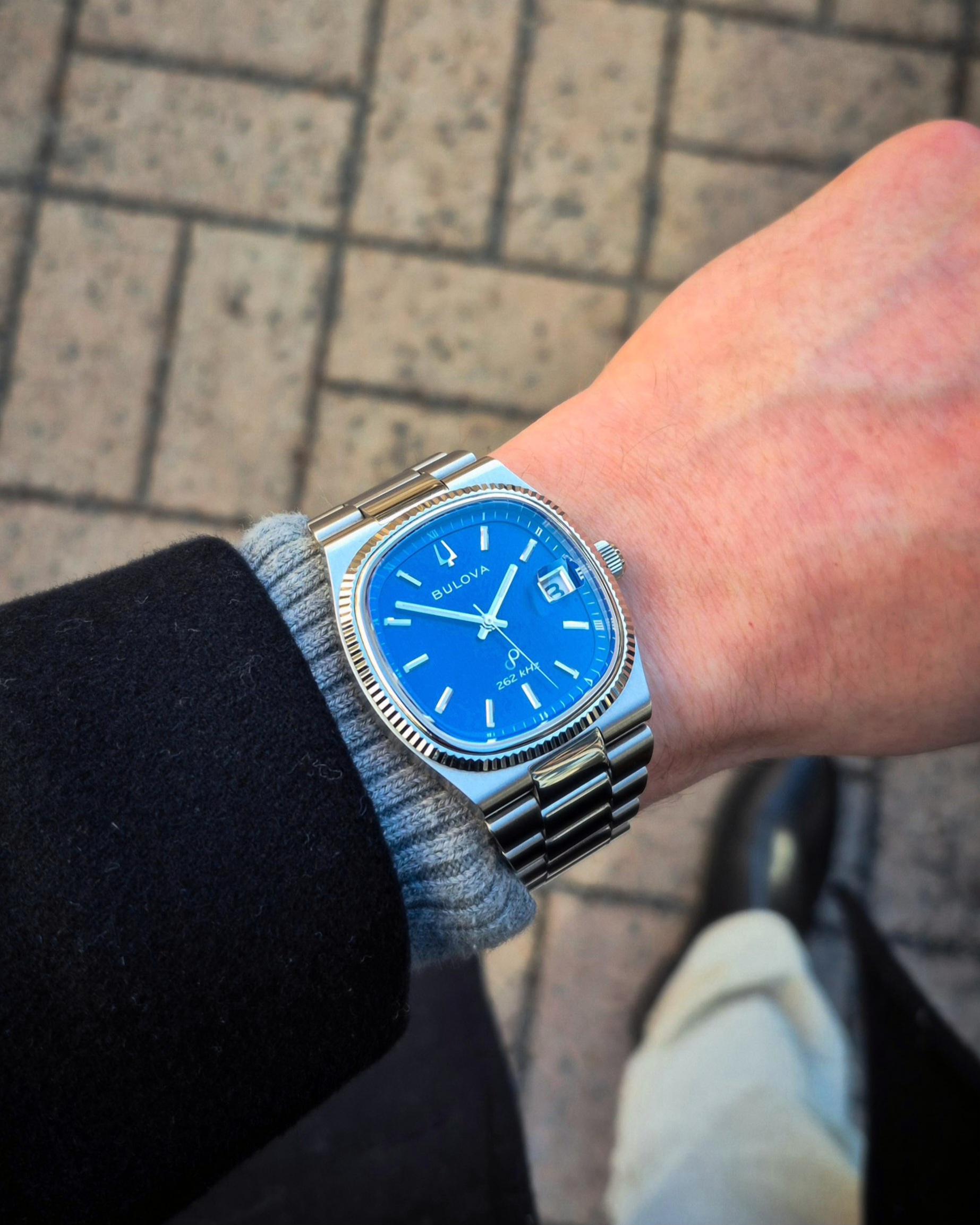 Bulova Super Seville Date Watch with Blue Dial #96B440